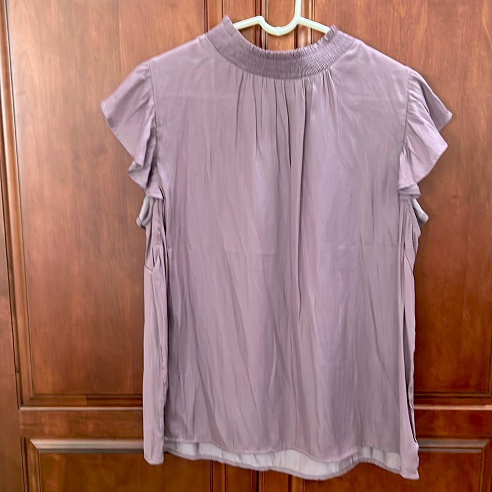 Elegant Purple Ruffled Blouse